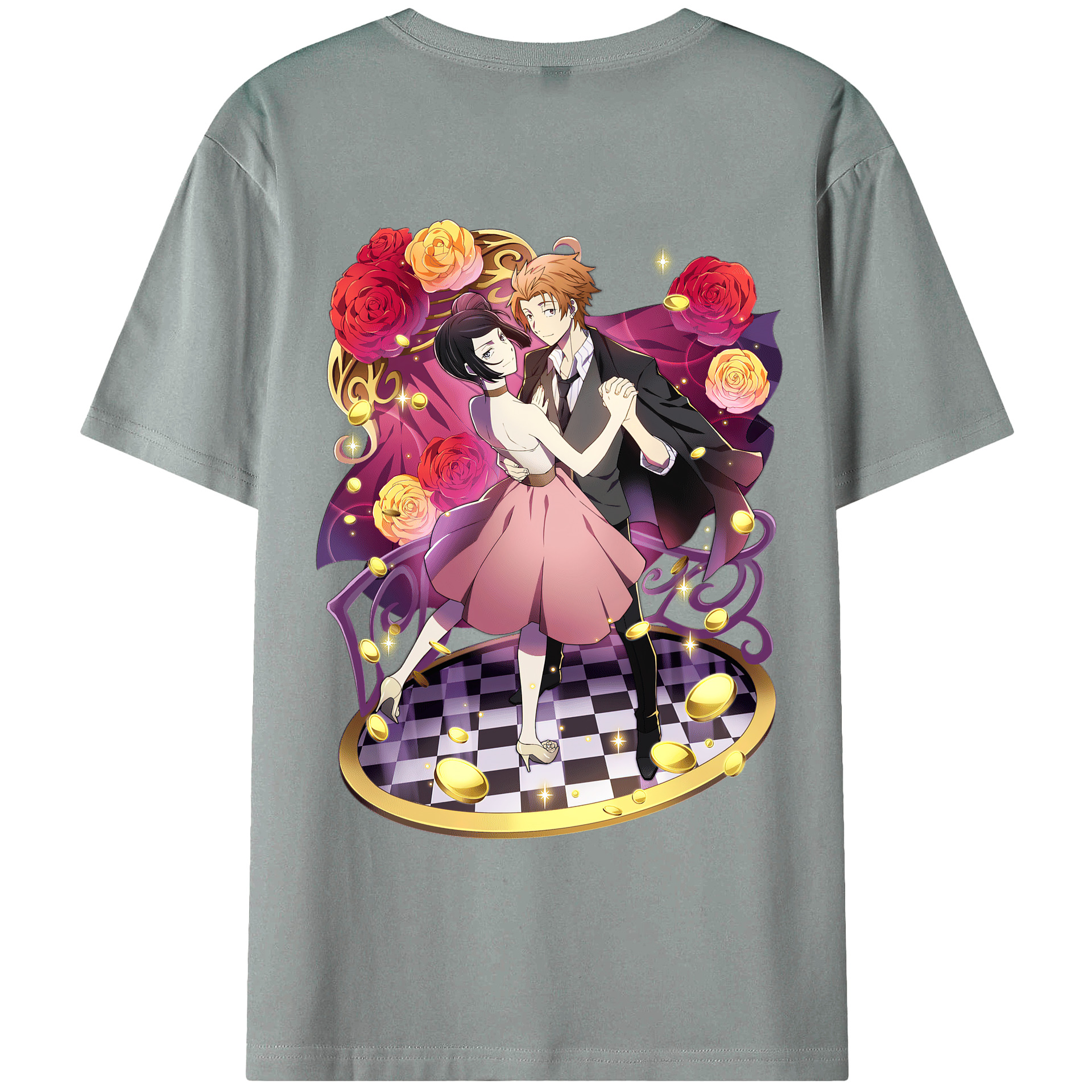 （画像用） 文豪ストレイドッグス Bungo Stray Dogs 綿100％ メンズ半袖Tシャツ（バックプリント） 通気性